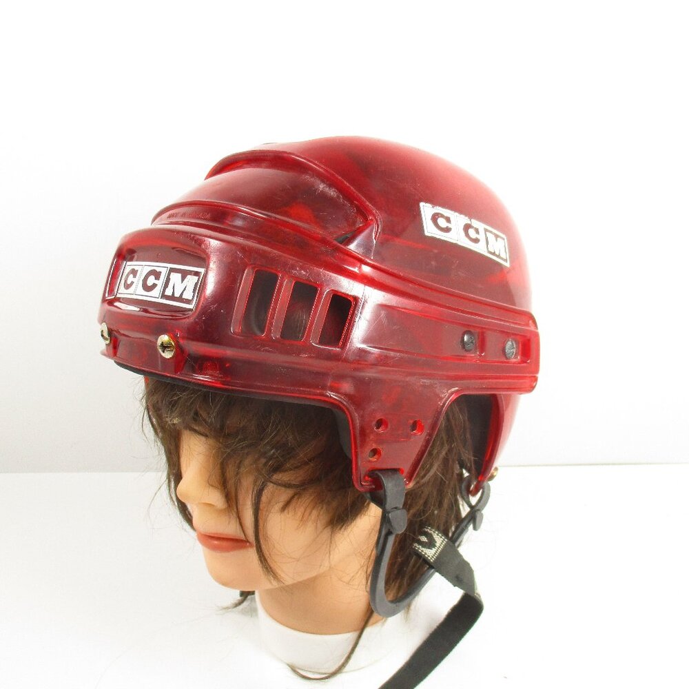 Vintage CCM HT2 Hockey Helmet Translucent Red 6 3/8" - 7" Size Small